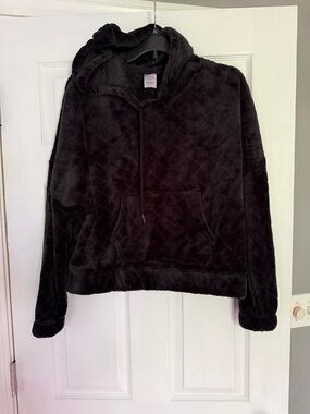 No Boundaries Plush Black Hooded Jacket